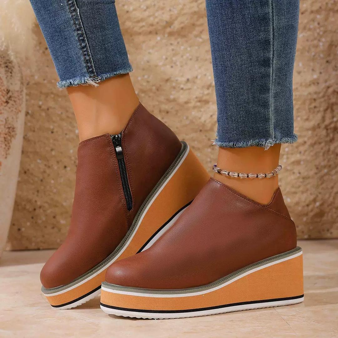 Clara™ | Plateau-Stiefel aus veganem Leder